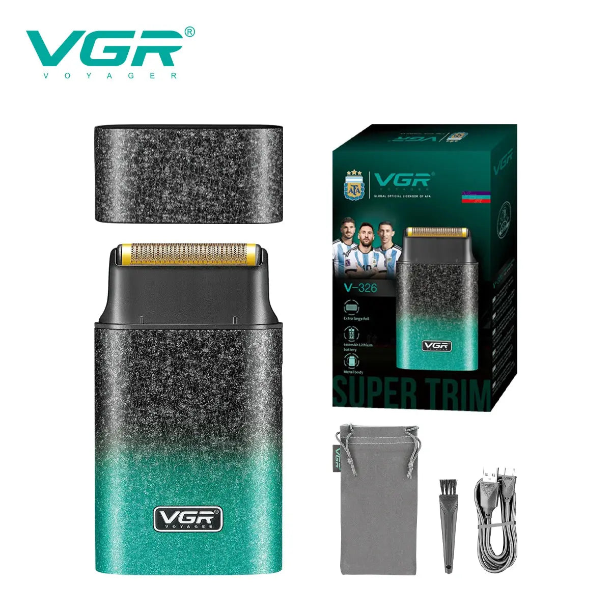 VGR New Reciprocating Shaver Gradient Matte Body Men's Shaver Convenient Home Travel Shaver Hair Removal and Whitening V-326 - HAB - Hair And Beauty