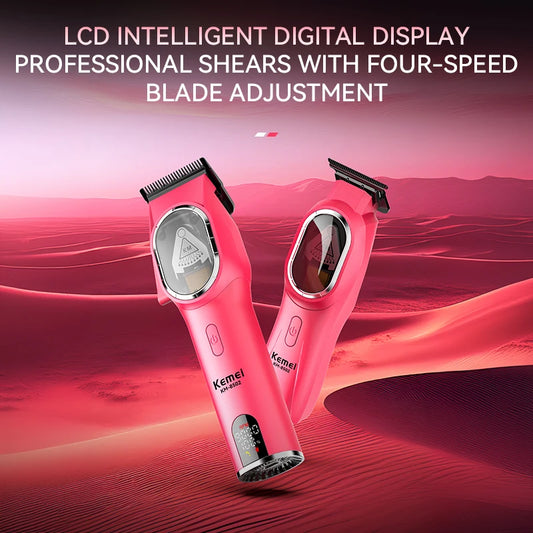 KEMEI Professional Hair Clipper Set Hair Clippers DLC Adjustable Intelligent Digital Display Electric USB Hair Clippers KM-8502 - HAB - Hair And Beauty