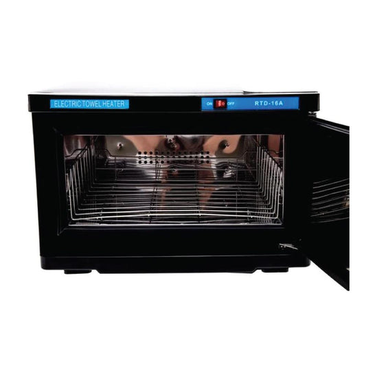 16L Black UV Electric Towel Warmer Steriliser Cabinet Beauty Spa Heat - HAB