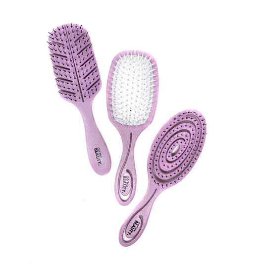 Eco-Friendly 3 Hair Brush Set | 100% Bio Based Material - HAB
