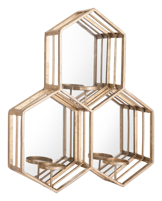 Gold, Steel, Mirror & MDF, Mirror - HAB