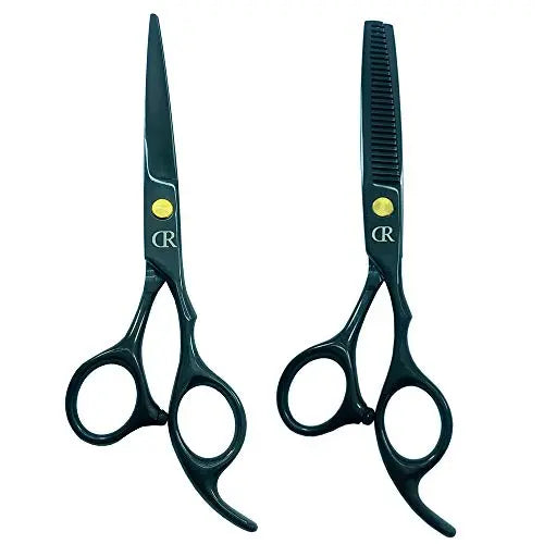 Professional Hair Cutting Shears Set,6 Inch Barber hair Cutting Scissors Thinning Shears Sharp Blades Hairdresser Haircut For Women/Men/kids 420c Stainless Steel Rainbow Color (B) - HAB