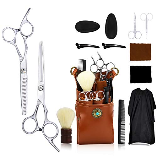 Hair Cutting Scissors Set Hairdressing Tool with Exquisite Haircut Package for Barber Salon Home 13 Pack - HAB