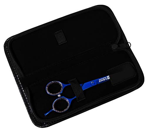 BARBER Hair Cutting Razors Edge Hair Cutting Shears/Scissors Professional - 5.5" Blue Titanium - New Style - For Styling Cut - Macs-2038 - HAB