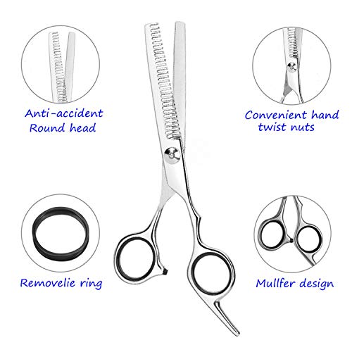 ESSOY Professional Hair Cutting Scissors/Shears (6.5-Inches), 4CR Stainless Steel Haircut Scissor with Fine Adjustment Screw for Home Salon,Barber Hairdressing Scissor for Women Men Kids - HAB