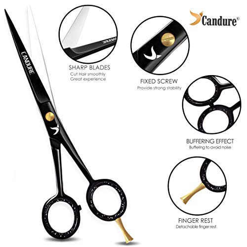 Candure Barber Hair Cutting Scissors/Shears (6 Inch) for Professionals - HAB