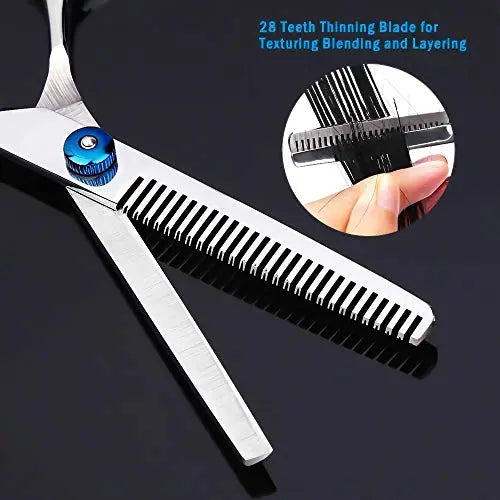 Chiulan 6" Hair Shears Set Hairdressing Haircut Kits of 6 Salon Shear Hair Professional Sharp Hair Cutting Thinning Scissors Set Kit for Barber Stylist - HAB