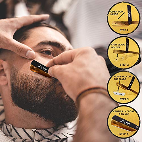 Hair Cutting Scissors - Jecudi Professional Barber Hair Scissors Set - 6.5" Japanese Stainless Steel - Includes Cutting, Thinning Shears, Tweezer, Razor, 10 Blades, Comb, Clips, In Gift Case - HAB