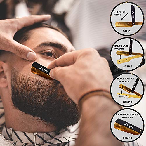 Hair Cutting Scissors - Jecudi Professional Barber Hair Scissors Set - 6.5" Japanese Stainless Steel - Includes Cutting, Thinning Shears, Tweezer, Razor, 10 Blades, Comb, Clips, In Gift Case - HAB