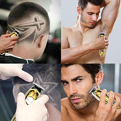 SURKER Hair Clipper Mens Hair Cutting Beard Trimmer Kit USB Rechargeable T-Blade Cordless Barbers Machine Precision Trimmer LED Display - HAB