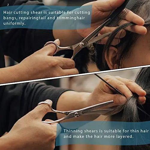 Hair Cutting Scissors Set Hairdressing Tool with Exquisite Haircut Package for Barber Salon Home 13 Pack - HAB