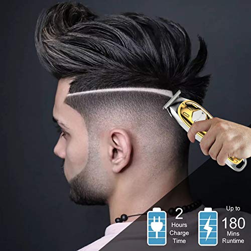 SURKER Hair Clipper Mens Hair Cutting Beard Trimmer Kit USB Rechargeable T-Blade Cordless Barbers Machine Precision Trimmer LED Display - HAB