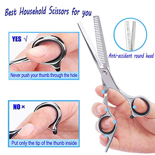ESSOY Professional Hair Cutting Scissors/Shears (6.5-Inches), 4CR Stainless Steel Haircut Scissor with Fine Adjustment Screw for Home Salon,Barber Hairdressing Scissor for Women Men Kids - HAB
