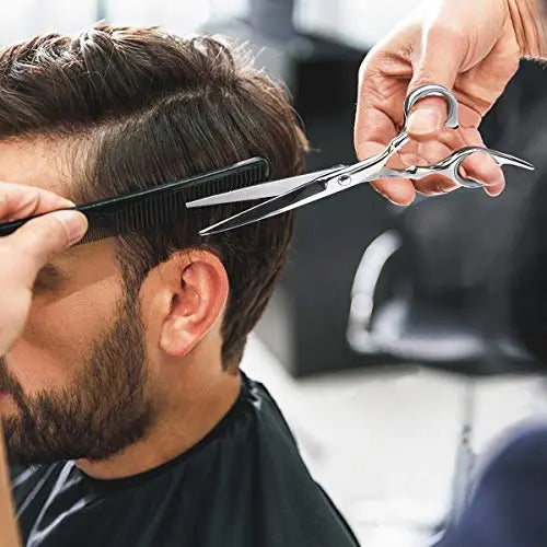 Hair Cutting Scissors Professional Home Haircutting Barber Salon Thinning Shears Kit 6CR 660C stainless steel with Comb and Case for Men/Women - HAB
