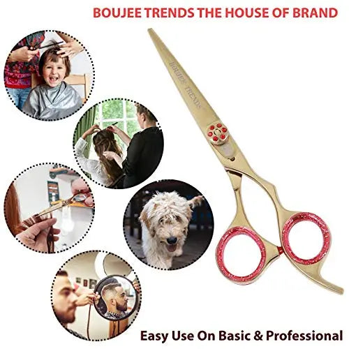 Professional Razor Edge Shears Barber Hair Cutting Scissors Japanese Stainless Steel 6.5" Standard Size Hairdressing Salon Scissors with Adjustable Tension Screw - HAB