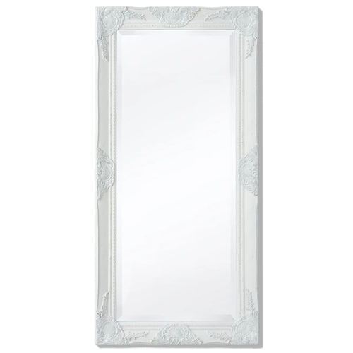 Wall Mirror Baroque Style 39.4"x19.7" White - HAB