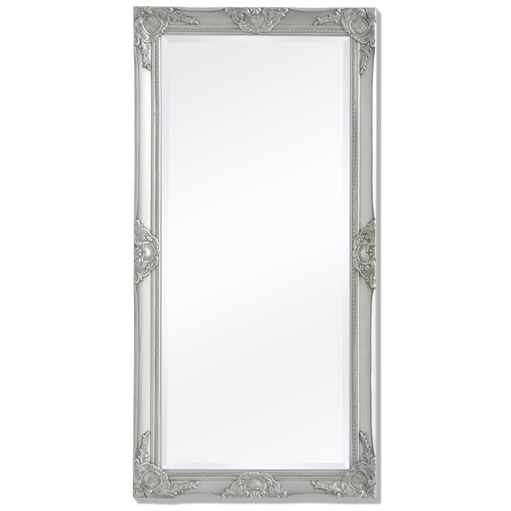 Wall Mirror Baroque Style 47.2"x23.6" White - HAB