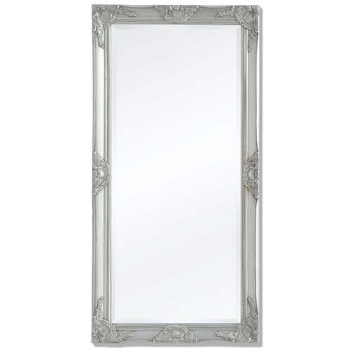 Wall Mirror Baroque Style 47.2"x23.6" White - HAB