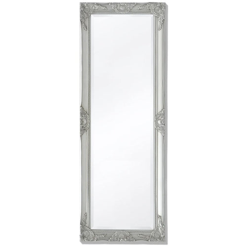 Wall Mirror Baroque Style 55.1"x19.7" White - HAB