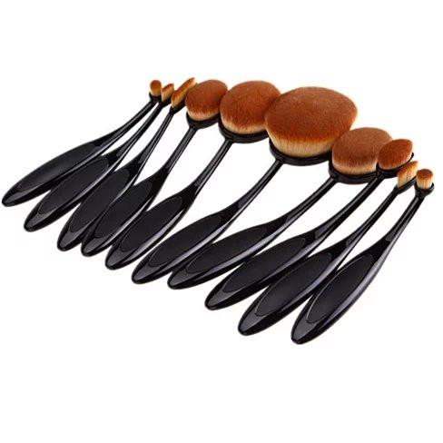 Beauty Experts Set of 10 Oval Beauty Brushes - HAB
