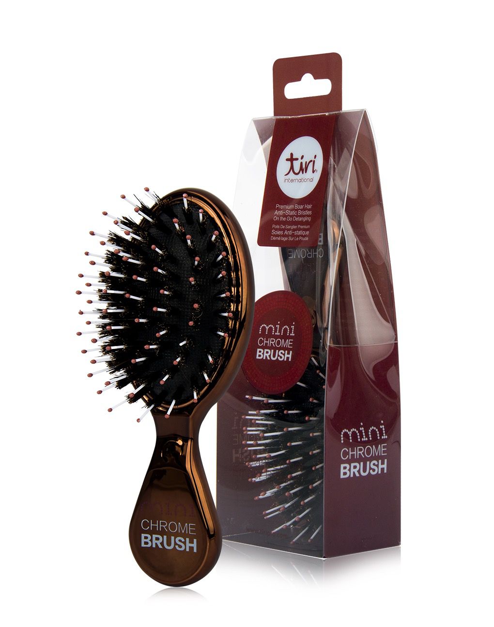 TiriPro Mini Boar Bristle "Purse Perfect" Paddle Brush - HAB