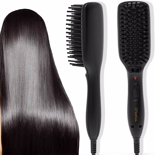 Hair Straightener Brush Hair Styler Electric Hot Comb - HAB