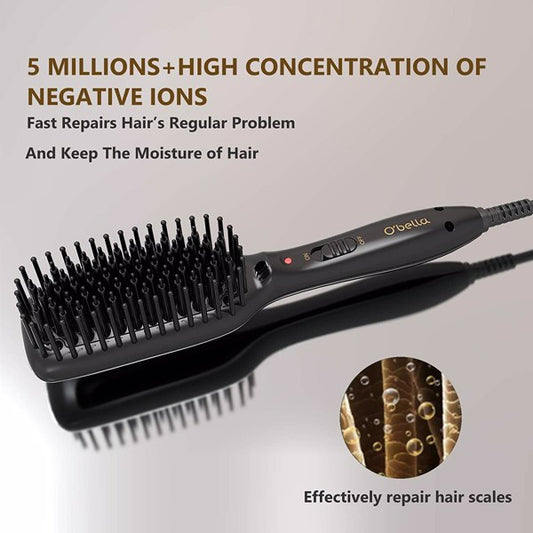 Hair Straightener Brush Hair Styler Electric Hot Comb - HAB