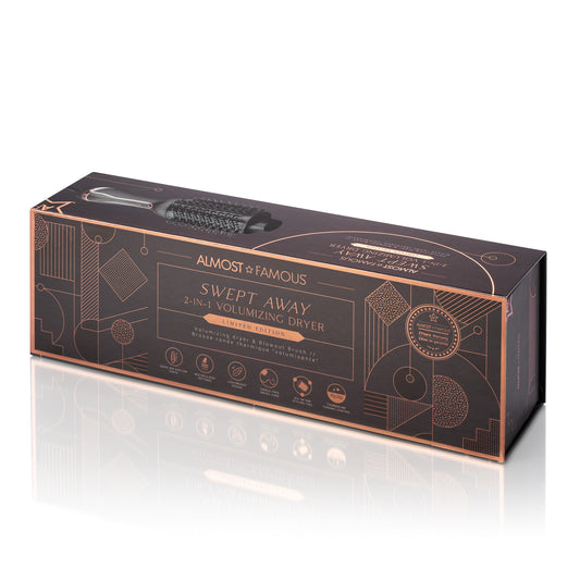 AF Swept Away 2inOne Volumizing Dryer Blowout Brush - Charcoal - HAB