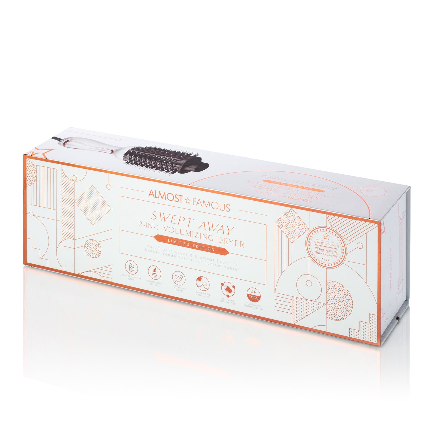AF Swept Away 2inOne Volumizing Dryer Blowout Brush - Angelica White - HAB