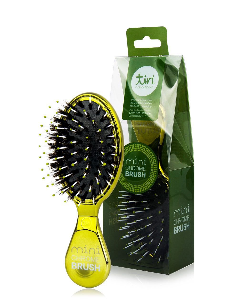 TiriPro Mini Boar Bristle "Purse Perfect" Paddle Brush - HAB