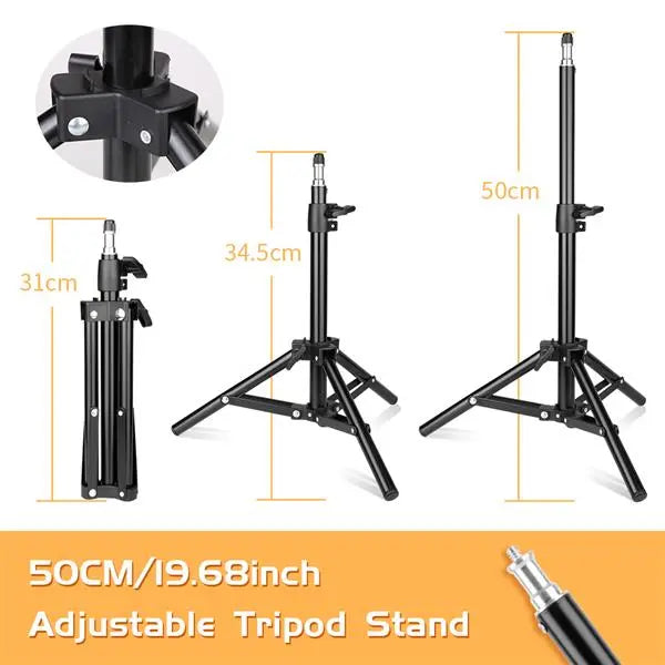 10-inch Ring Light with PTZ Clip Floor Lamp Stand Set - HAB
