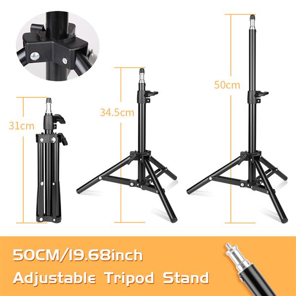 10-inch Ring Light with PTZ Clip Floor Lamp Stand Set - HAB