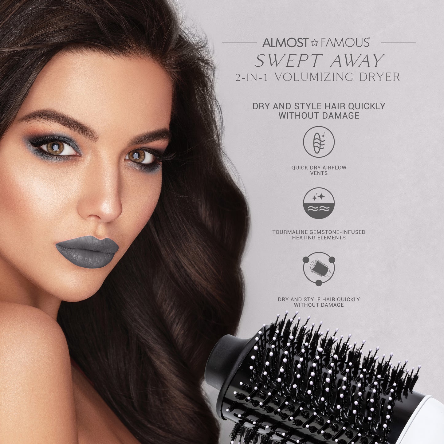 AF Swept Away 2inOne Volumizing Dryer Blowout Brush - Angelica White - HAB
