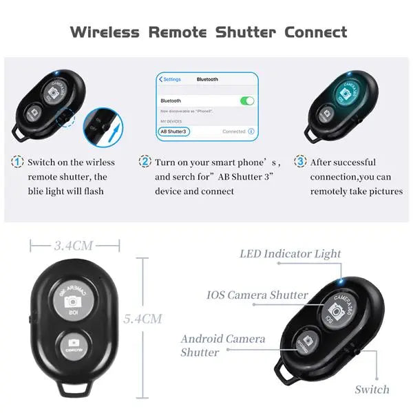 6-inch Ring Light Mountain Clip Light Stand Bluetooth Set - HAB