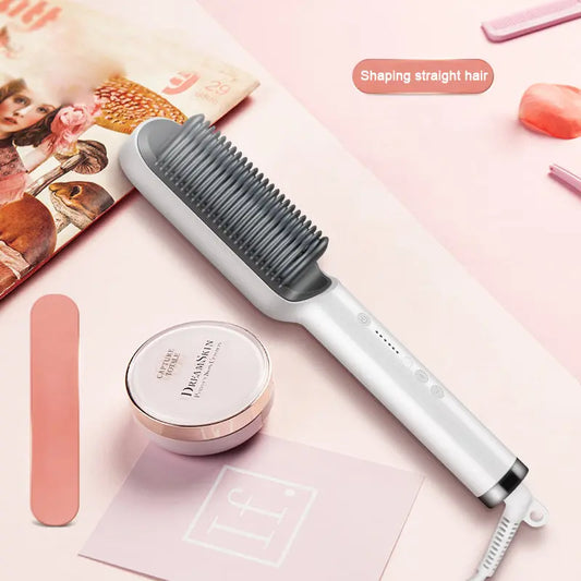 New PTC Heating Hair Straightener Brush Ceramic - HAB