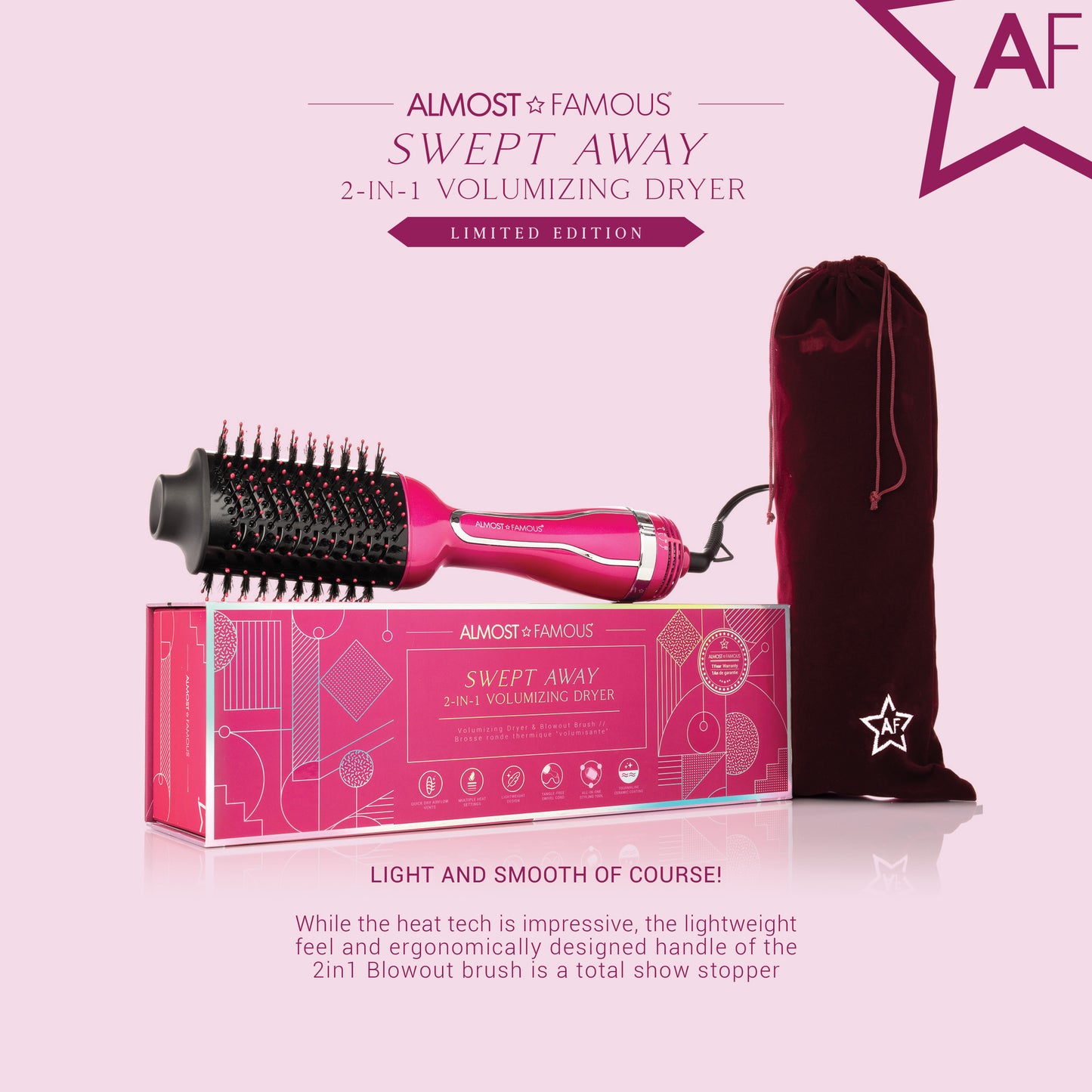 AF Swept Away 2inOne Volumizing Dryer Blowout Brush - Sugar Town - HAB