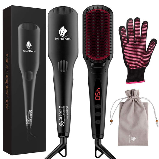 Miropure Enhanced Hair Straightener Brush with Anti-Scald - HAB