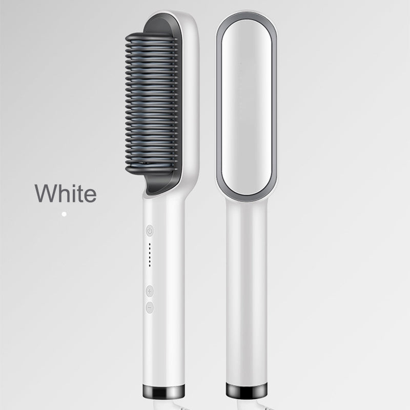 New PTC Heating Hair Straightener Brush Ceramic - HAB