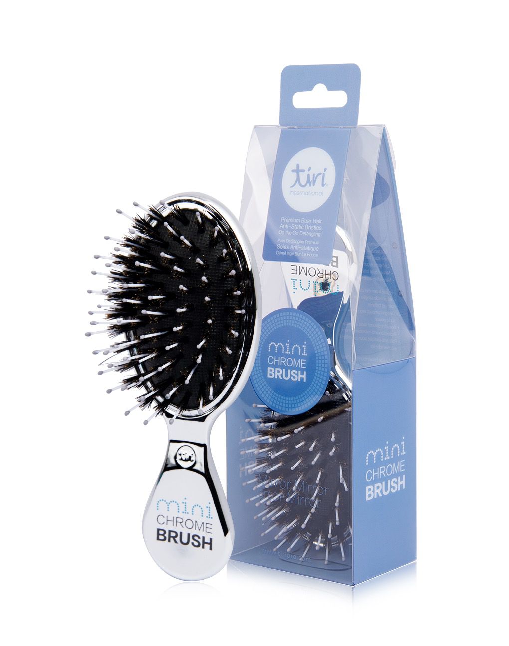 TiriPro Mini Boar Bristle "Purse Perfect" Paddle Brush - HAB