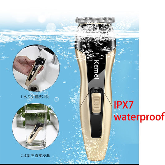 Kemei Electric Washable Hair Clipper Professional Hair Trimmer 0mm Baldheaded Carving Fade Cutter Hair Cutting Machine Barber - HAB