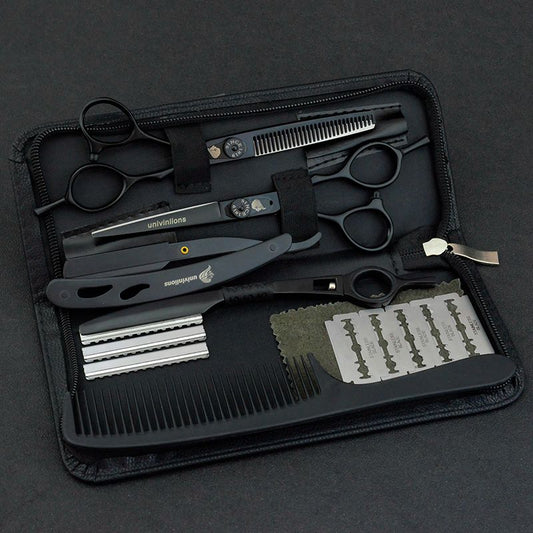 6" black hair scissors japanese razor hairdressing scissors barber hair clipper for salon hairstylist hair cutting shears kit - HAB