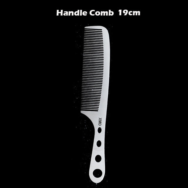 Brainbow 1PC Titanium Steel Comb Professional Salon Hair Hairdressing Anti-static Barbers Comb Ultra Thin Hair Brush for Men - HAB