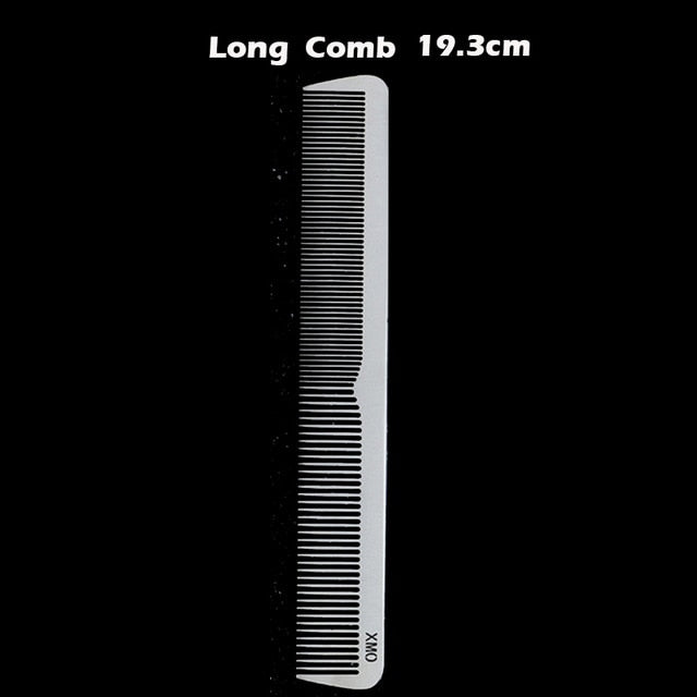 Brainbow 1PC Titanium Steel Comb Professional Salon Hair Hairdressing Anti-static Barbers Comb Ultra Thin Hair Brush for Men - HAB