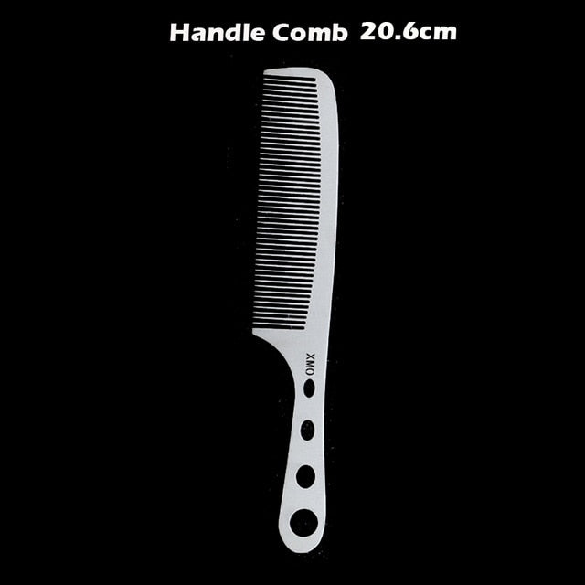 Brainbow 1PC Titanium Steel Comb Professional Salon Hair Hairdressing Anti-static Barbers Comb Ultra Thin Hair Brush for Men - HAB