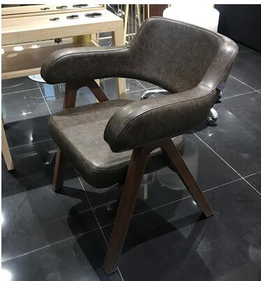 HBarber chair solid wood armrest barber chair antique barber chair hairdressing chair hairdressing salon special cutting chair. - HAB