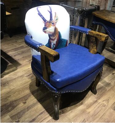 HBarber chair solid wood armrest barber chair antique barber chair hairdressing chair hairdressing salon special cutting chair. - HAB