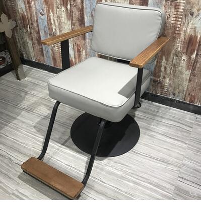 HBarber chair solid wood armrest barber chair antique barber chair hairdressing chair hairdressing salon special cutting chair. - HAB