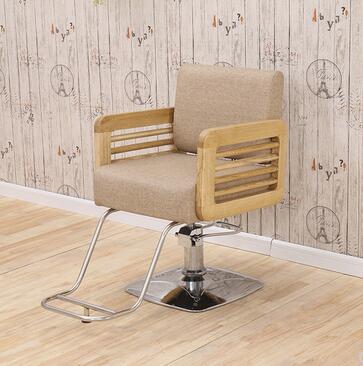 HBarber chair solid wood armrest barber chair antique barber chair hairdressing chair hairdressing salon special cutting chair. - HAB