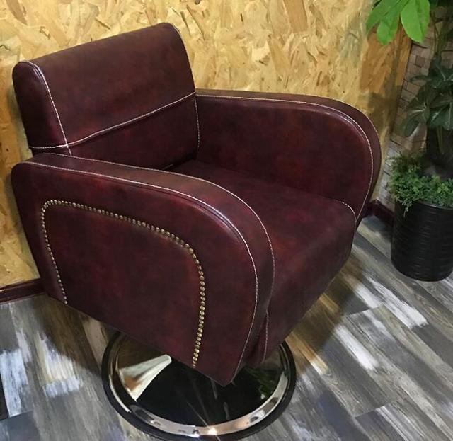 HBarber chair solid wood armrest barber chair antique barber chair hairdressing chair hairdressing salon special cutting chair. - HAB