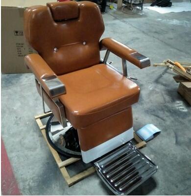 HBarber chair solid wood armrest barber chair antique barber chair hairdressing chair hairdressing salon special cutting chair. - HAB